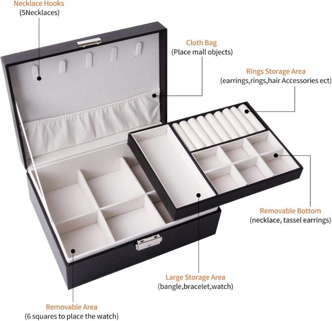 RLM Double Layer Jewellery Organizer Box - Image 6