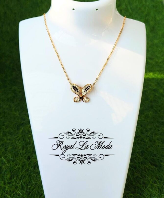 Butterfly Shape Necklace Golden Chain Pendant - Image 2